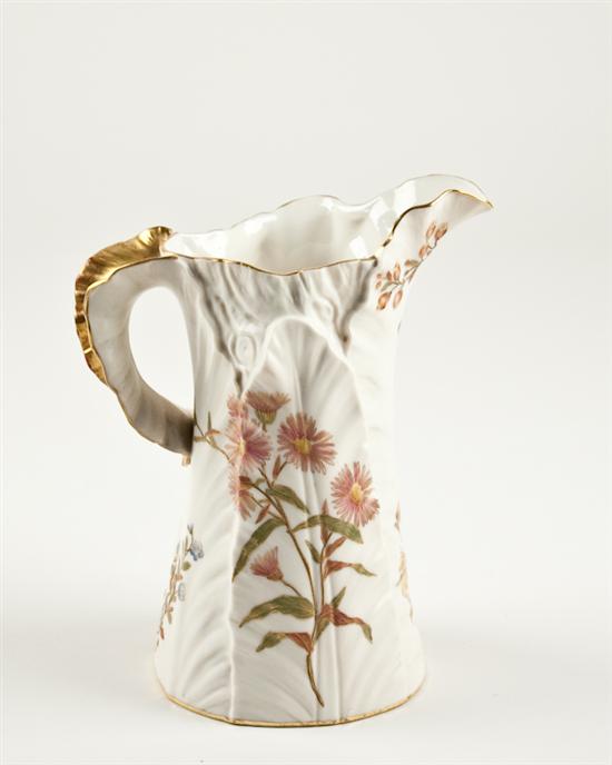 Appraisal: A Royal Worcester Bone China Pitcher having a leaf or