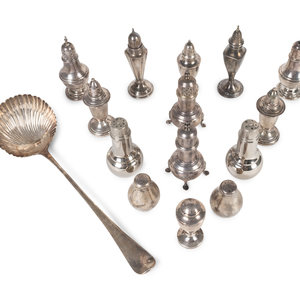 Appraisal: A Group of Silver Salt and Pepper Shakers