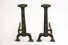 Appraisal: ANDIRONS - Pair of Arts Crafts period cast iron andirons