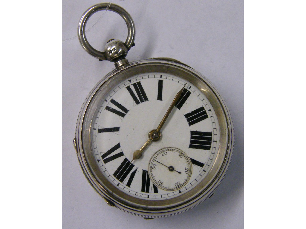 Appraisal: Large English silver fusee lever pocket watch hallmarked Chester the