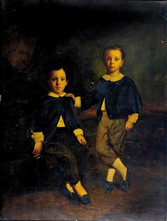 Appraisal: British American late th century PORTRAIT OF TWO YOUNG BOYS