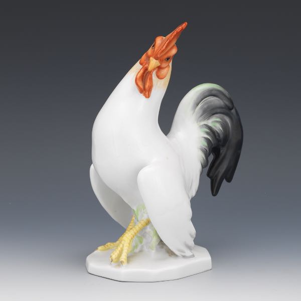 Appraisal: HEREND ROOSTER FIGURINE x Herend porcelain rooster blue mark and