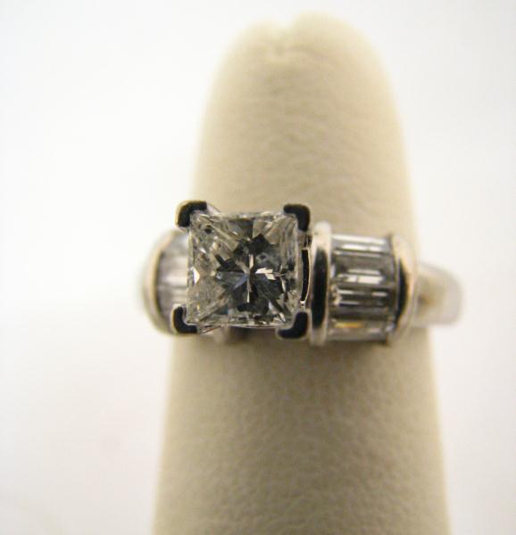 Appraisal: Lady's Platinum Diamond Ring with one princess cut diamond weighing