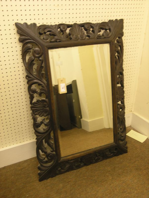 Appraisal: A Victorian carved oak mirror frame carved with acanthus leaf-scrolls