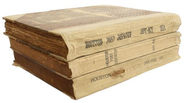 Appraisal: lot of Hardcover bound Houston Texas newspapers including Houston daily