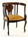 Appraisal: ARM CHAIR - Circa mahogany arm chair with horseshoe back