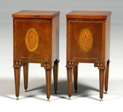 Appraisal: Pair Adam style inlaid cellarets mahogany cellarets or wine coolers