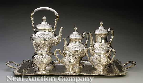 Appraisal: A Fisher Sterling Silver Coffee and Tea Service mid- th