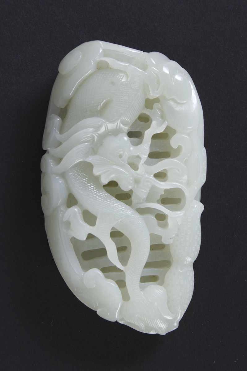 Appraisal: Chinese Celedon Jade Fondling Piece Late th Early th cent