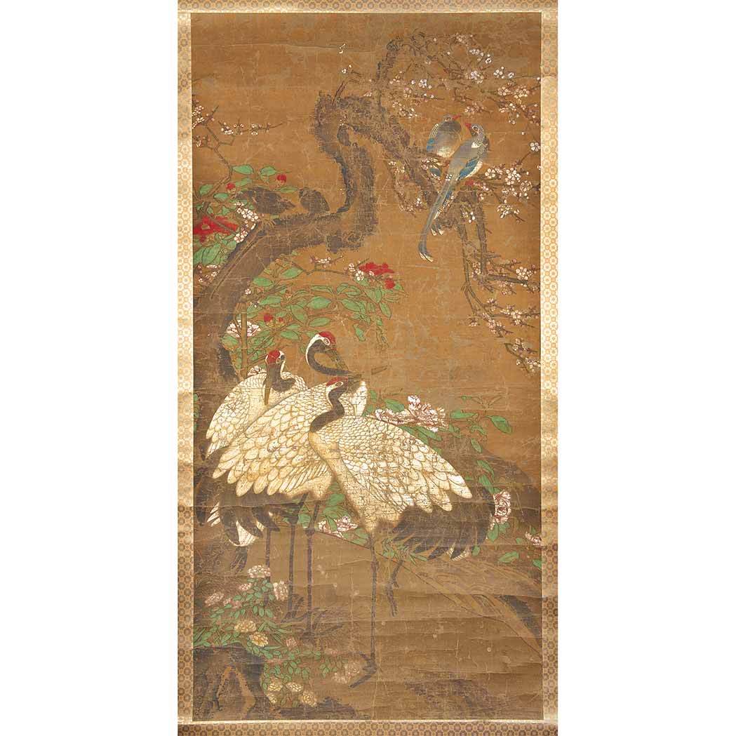 Appraisal: Chinese School th th Century Hanging scrolls birds and flowers