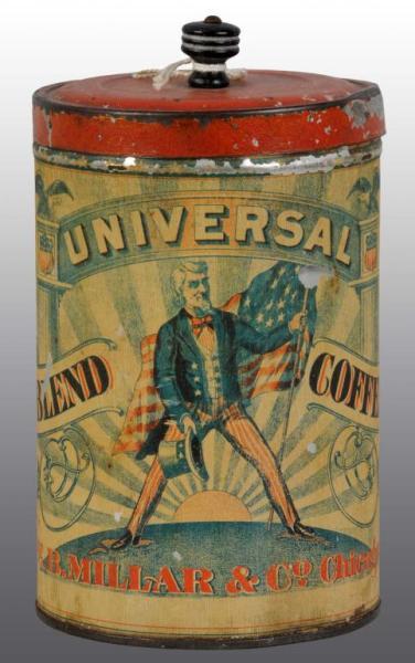 Appraisal: Universal Coffee Tin Description - x - Manufactured by E