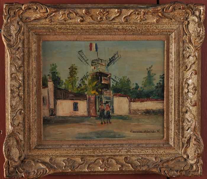 Appraisal: EUROPEAN SCHOOL LANDSCAPE WITH WINDMILL Oil on canvas x in