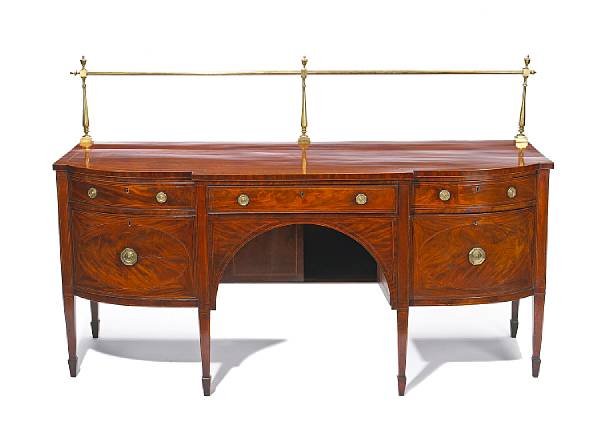 Appraisal: A George III inlaid mahogany sideboard fourth quarter th century