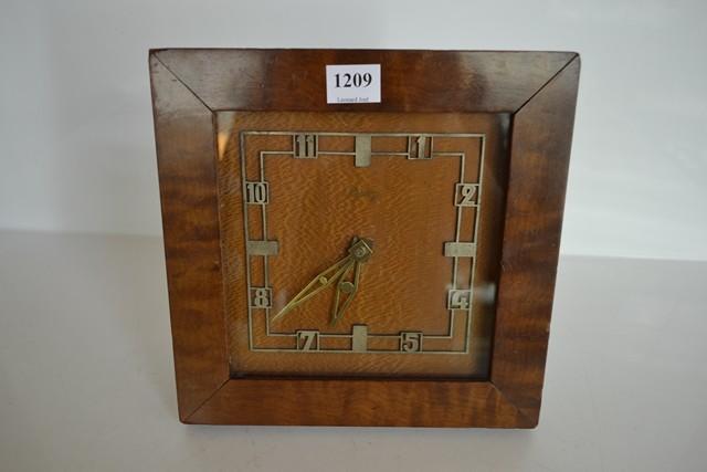 Appraisal: ASPERY ART DECO MANTLE CLOCK IN WALNUT FRAME