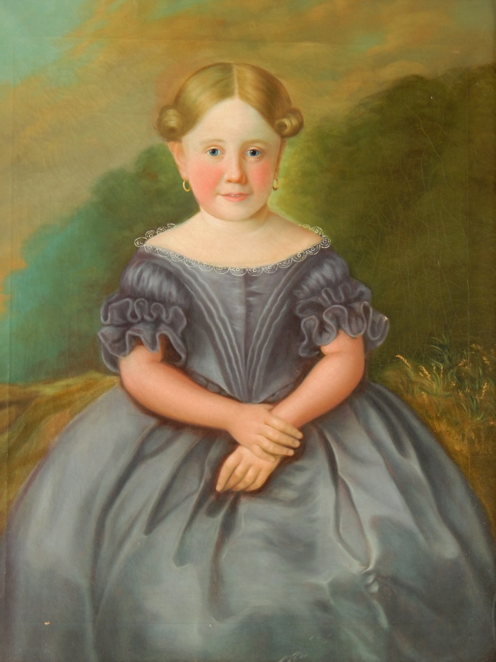 Appraisal: thC British School Portrait of a young girl in a