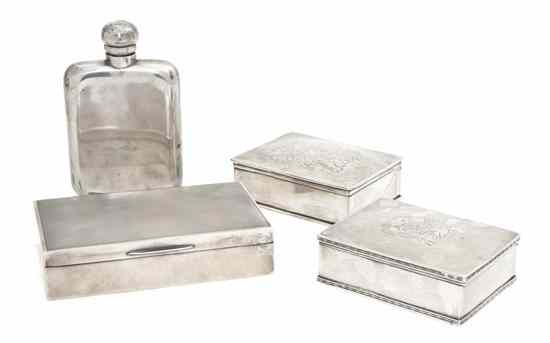 Appraisal: Two English Silver Boxes both rectangular in form one by