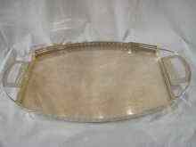 Appraisal: A silver plated squared oval tray in the secessionist style