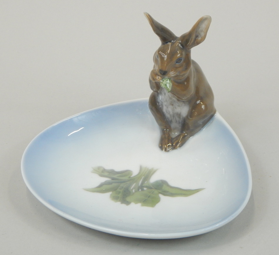 Appraisal: A Royal Copenhagen dish decorated with a hare number cm