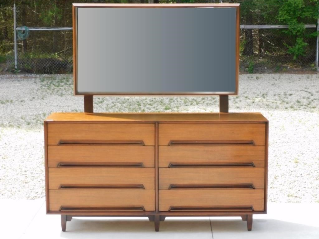 Appraisal: MILO BAUGHMAN - FOR DREXEL PERSPECTIVE mahogany drawer chest with