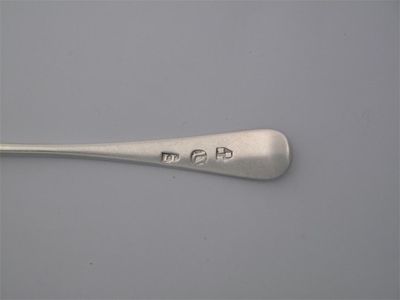 Appraisal: JOHN LESLIE An old English dessert spoon script initials WMG