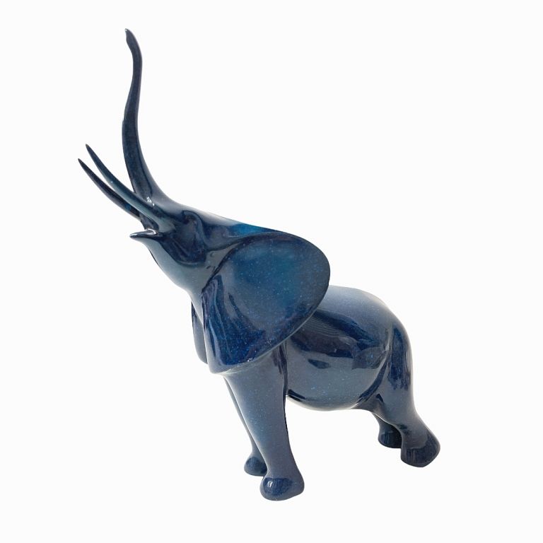 Appraisal: Elegant Blue Bronze Elephant Sculpture Elegant Blue Bronze Elephant Sculpture