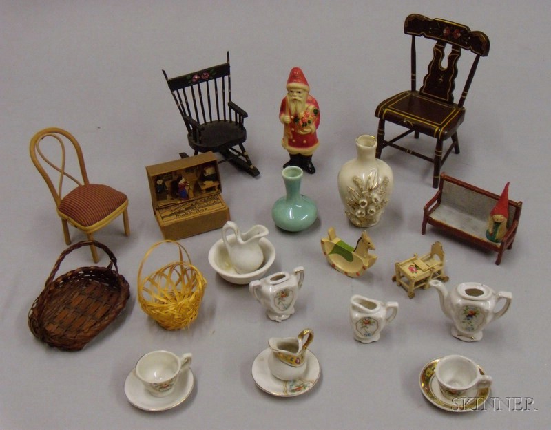 Appraisal: Large Lot of Doll and Dollhouse Items Small Figures and