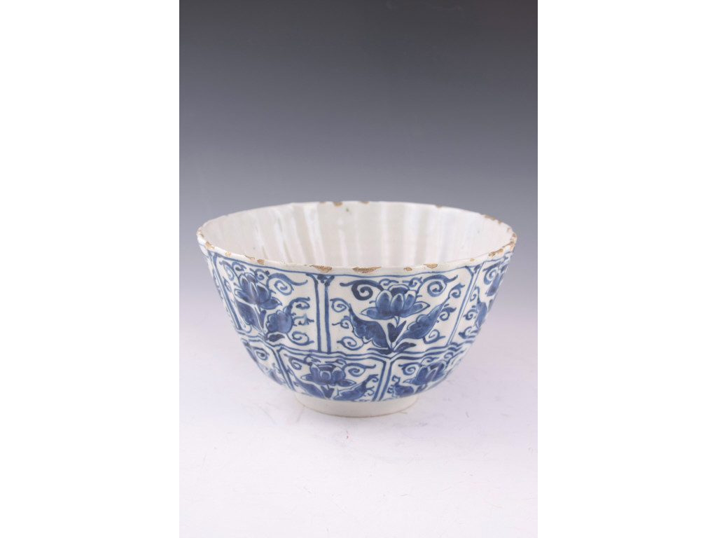 Appraisal: Dutch Delft Bowl c blue and white tall tapered form