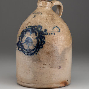 Appraisal: A J and E Norton Cobalt Decorated Stoneware Three-Gallon Jug