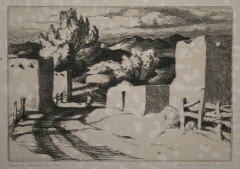 Appraisal: KLOSS Gene American - ''Road in Ranchos de Taos'' Etching