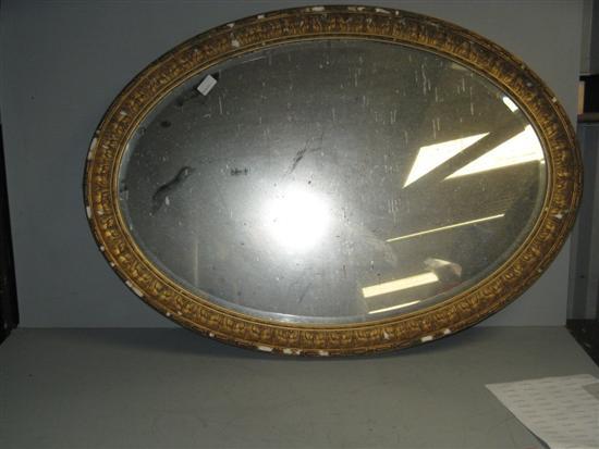 Appraisal: th Century gilt framed oval wall mirror h w in