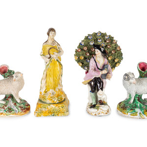 Appraisal: A Collection of Four English Porcelain Figures MID TH CENTURY