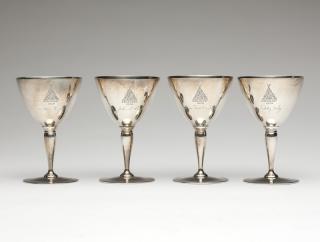 Appraisal: Four Tiffany Co sterling silver cocktail stems Circa Directorship of