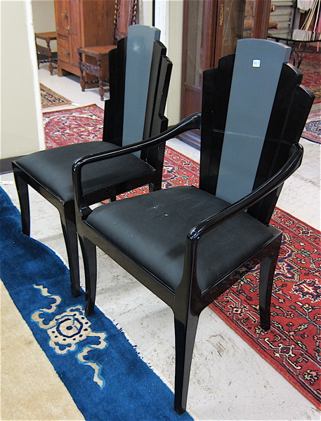 Appraisal: A SET OF EIGHT ART DECO STYLE DINING CHAIRS Decoratif