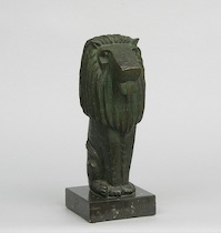 Appraisal: William Mozart McVey American - Green bronze lion with incised