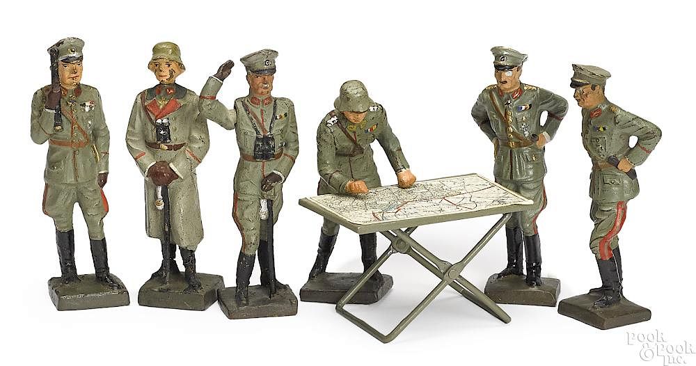 Appraisal: Lineol painted composition personality soldiers Lineol painted composition personality soldiers