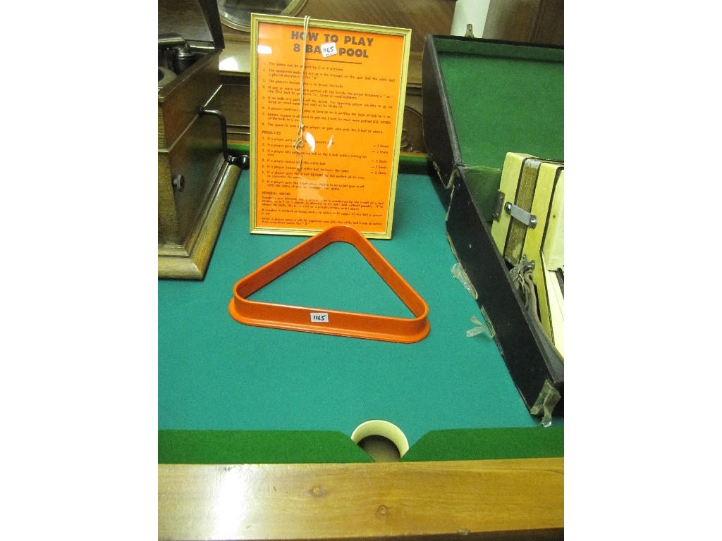 Appraisal: Pool table with accessories