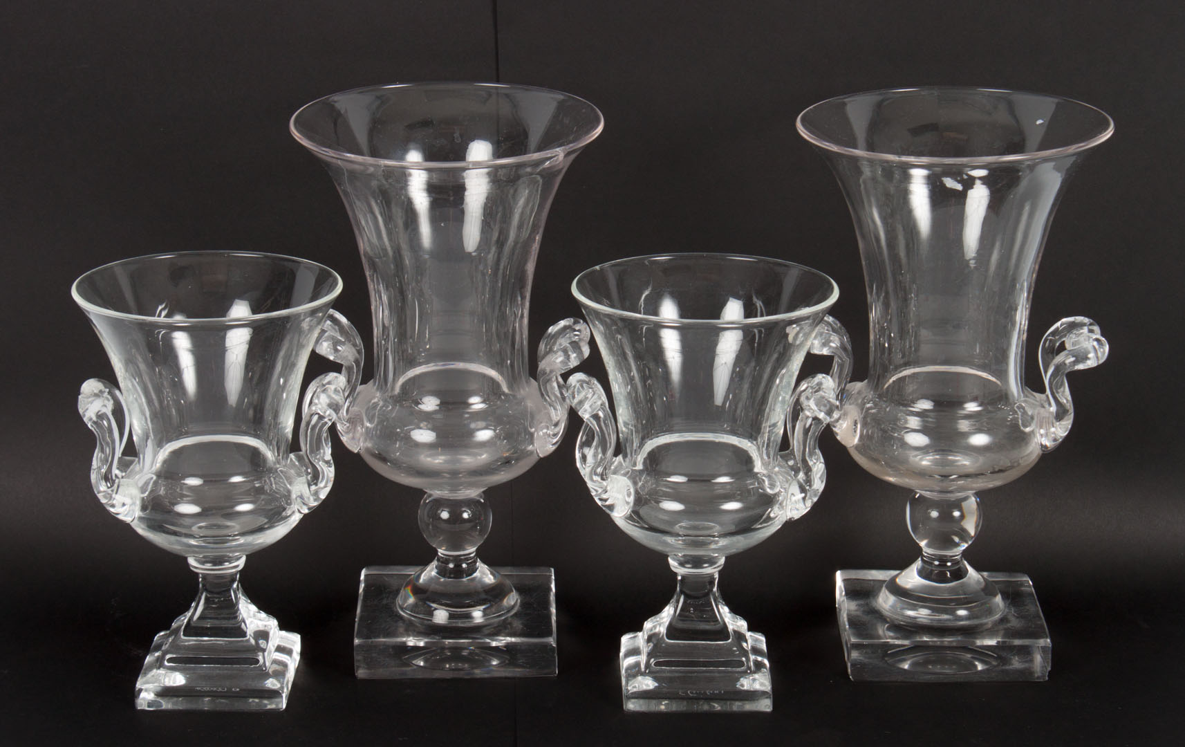 Appraisal: Pair of Steuben crystal vases another pair Steuben vases -