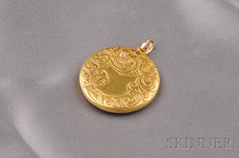 Appraisal: Art Nouveau kt Gold and Diamond Locket Sloan Co the