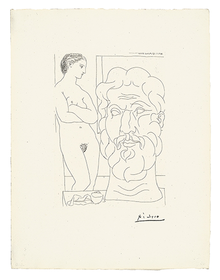 Appraisal: PABLO PICASSO Mod le et grande t te sculpt e