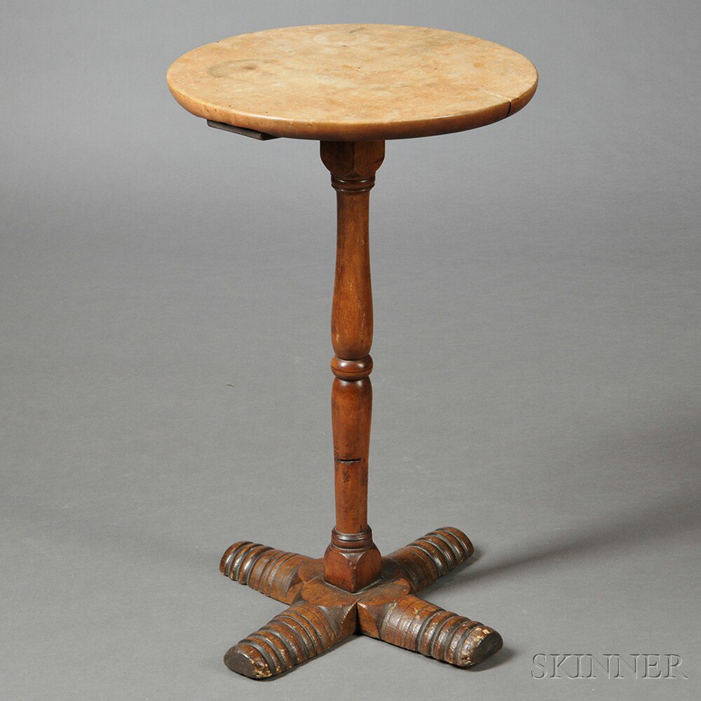 Appraisal: Turned Maple Lightstand New England early th century the circular