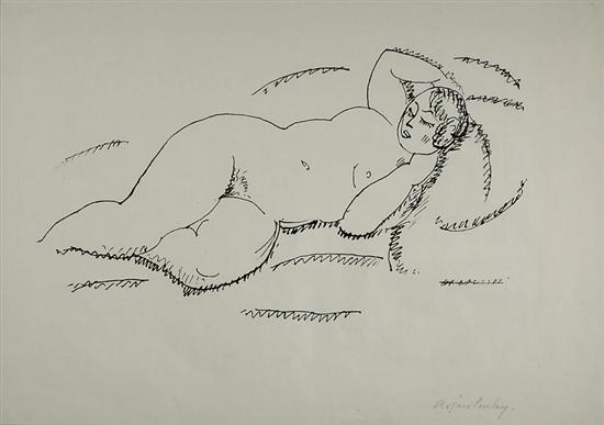 Appraisal: Alexei Jawlensky after Russian - RECLINING NUDElithograph framed signed in