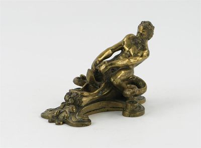 Appraisal: A th century gilt bronze figure possibly depicting Hercules wrestling