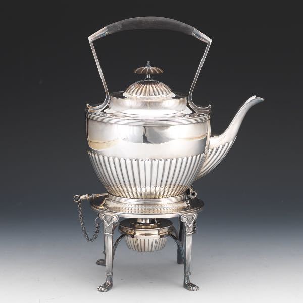 Appraisal: ELKINGTON CO SILVER PLATED KETTLE ON STAND WITH BURNER BIRMINGHAM