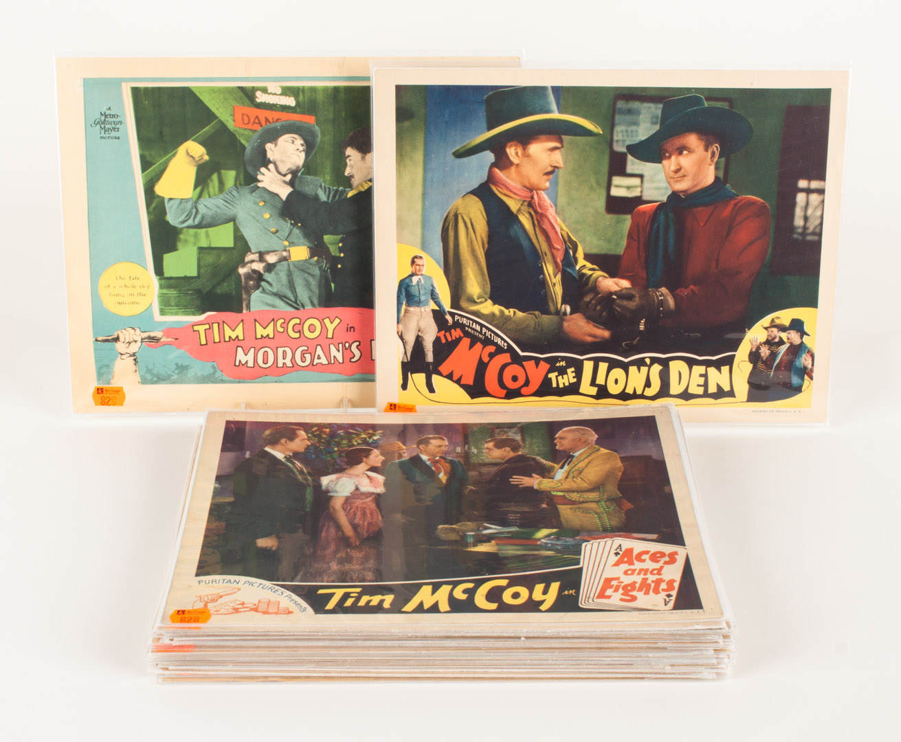 Appraisal: Tim McCoy movie lobby cards s including Morgan's Last Raid