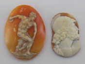 Appraisal: Two shell cameos one the Discobolos x cm one a