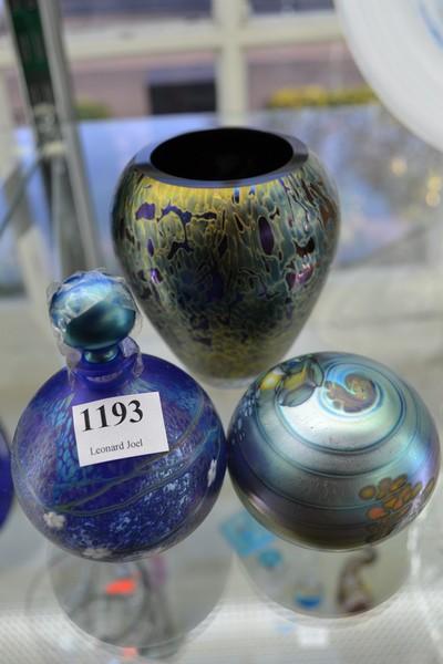 Appraisal: THREE LUSTRE GLASS PIECES INCL ROYAL BRIERLEY