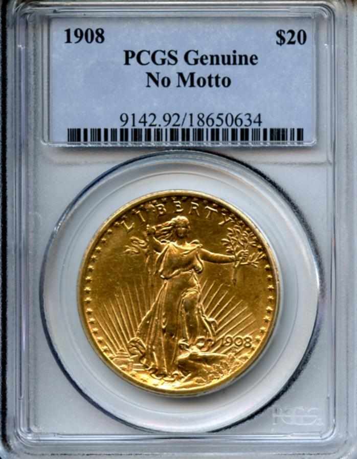 Appraisal: No Motto Genuine PCGS An affordable example that has obviously