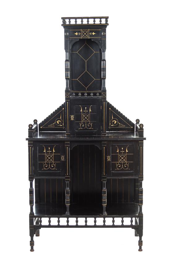 Appraisal: Sale Lot A Victorian Ebonized and Parcel Gilt Etagere having