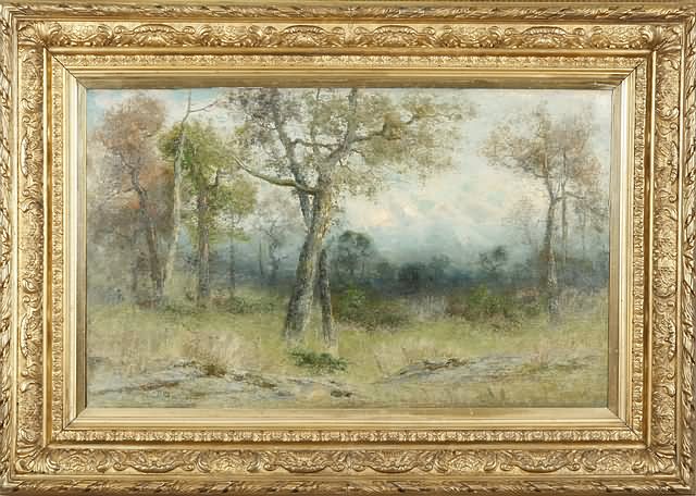 Appraisal: Wooded landscape oil on canvas x SLL C H Shearer