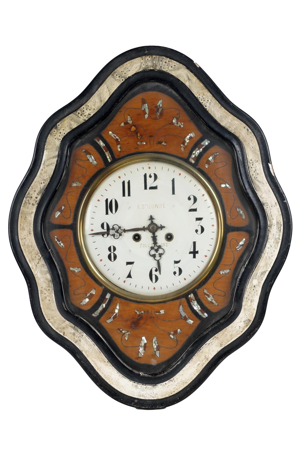 Appraisal: FRENCH WALL CLOCKsigned to dial R D'Hondi Foucarmont with painted